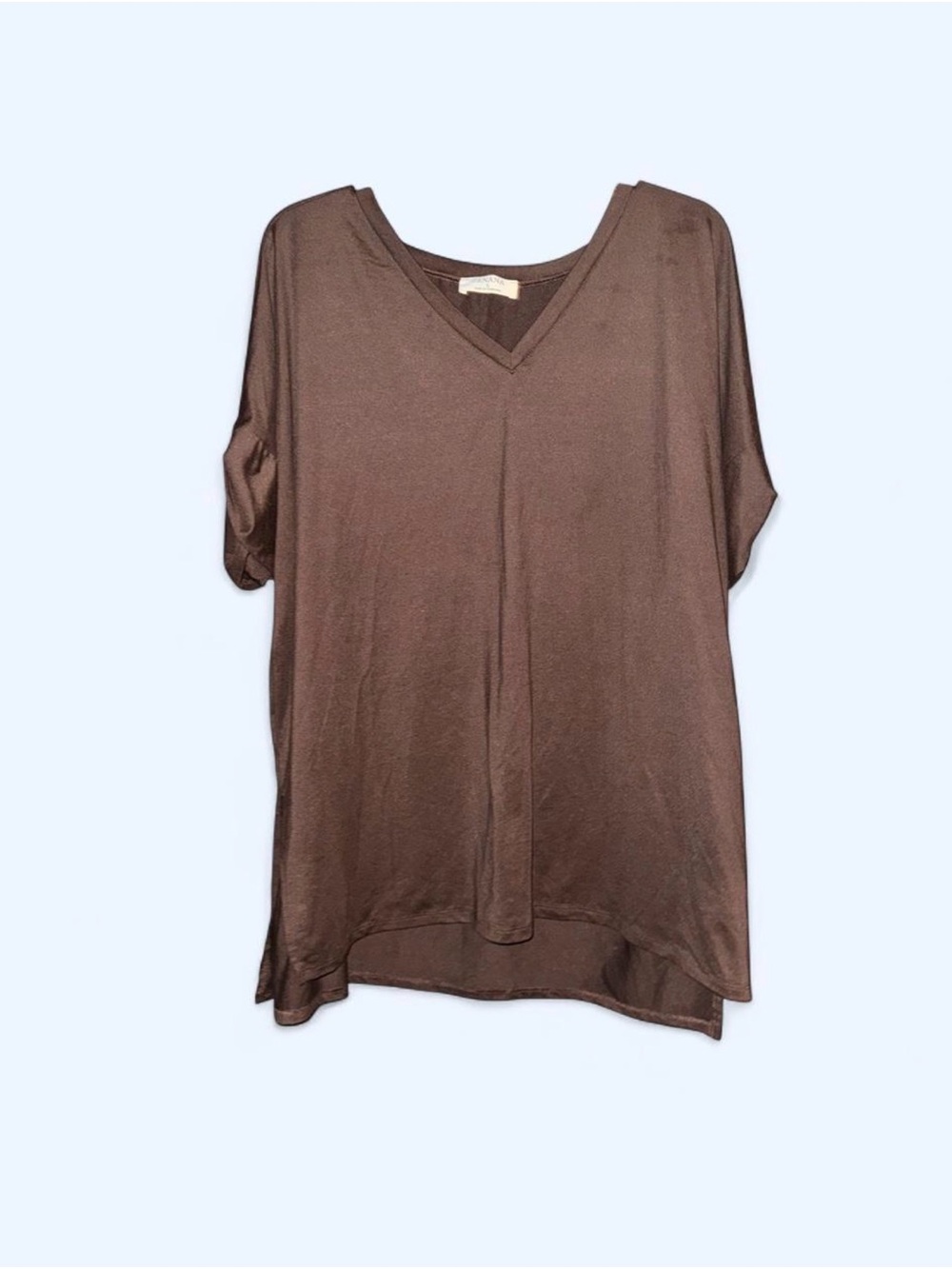 Zenana Outfitters Relaxed V-Neck Tunic & Leggings in Brown